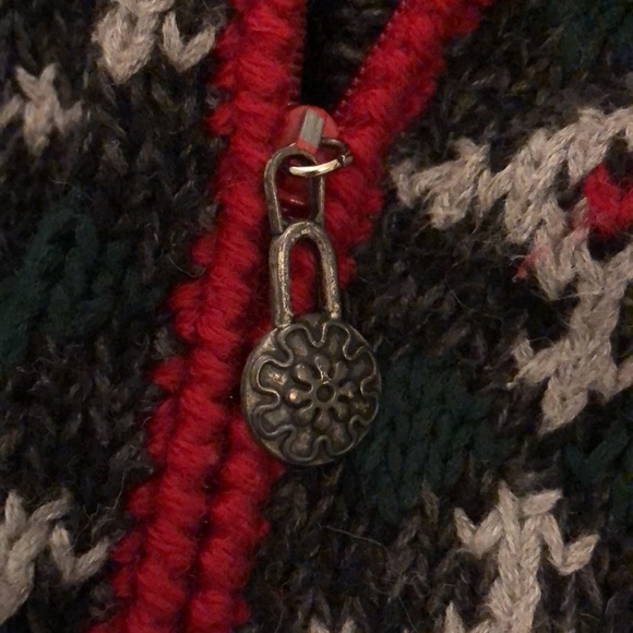 Eagle’s Eye Ice Skating Vintage Christmas Sweater Zip Front Womens Size Medium - Picture 9 of 15